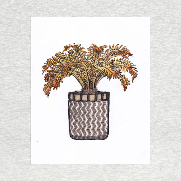 Houseplant Palm in Basket illustration by sadnettles